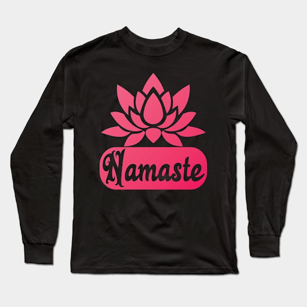 Namaste Yoga Long Sleeve T-Shirt by Jackys Design Room